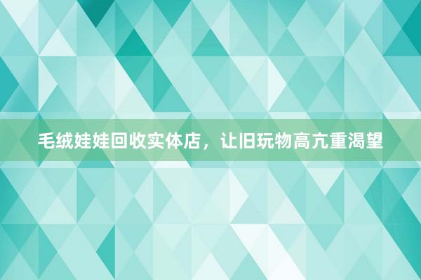 毛绒娃娃回收实体店，让旧玩物高亢重渴望
